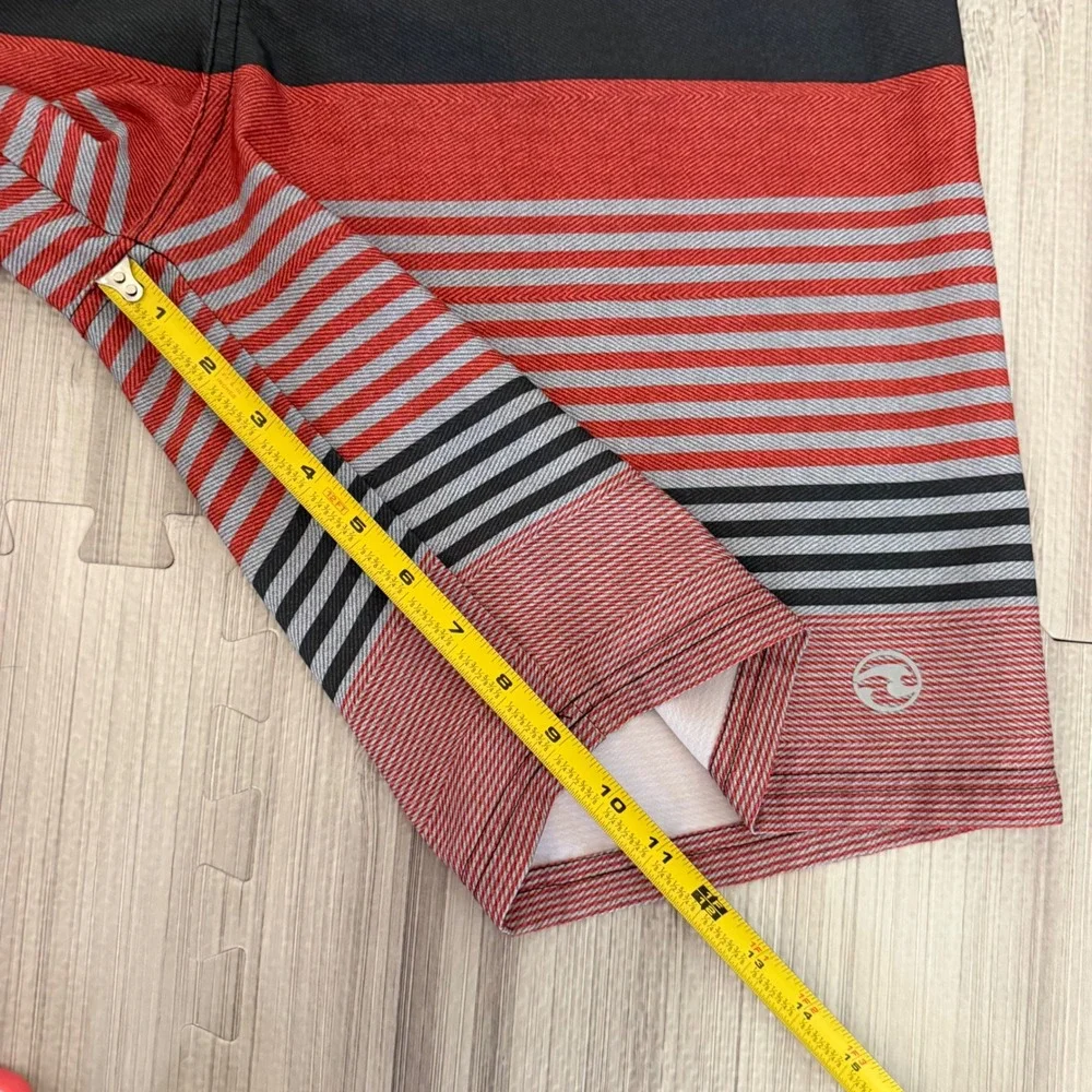 Ocean Current Board Shorts Mens 34 Red Black Striped Stretch Cargo Pocket Surf
